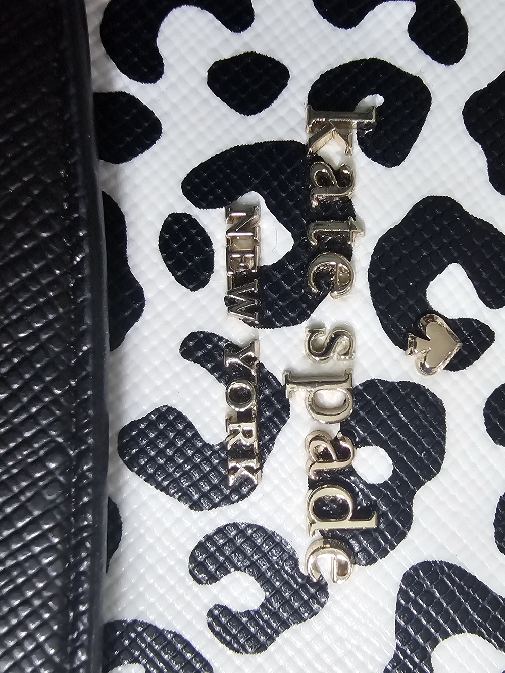 kate spade Black & White Leopard Cat-Accent Mini Crossbody - Picture 2 of 5